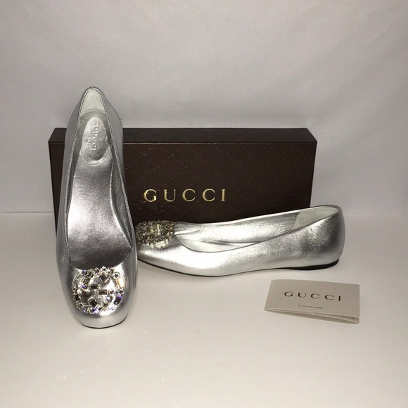 Gucci Shoes - 👉Reserved for Kim 👈Gucci Silver Metallic Ballet